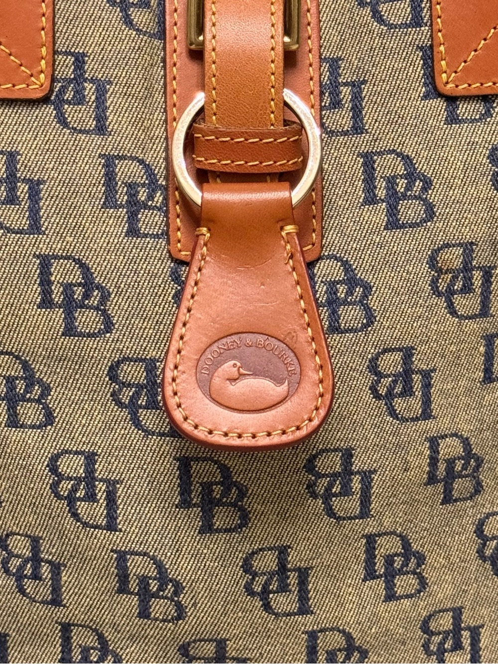 Dooney & Bourke Canvas Bucket Bag Leather Trim *dust bag & key fob included * - Picture 2 of 15